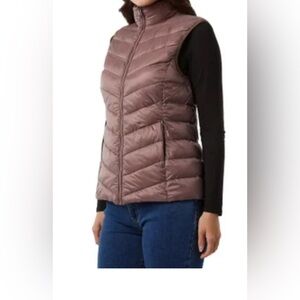 NWT 32 Degrees Womens Vest Dusty Pink  Lightweight Stand Up Collar L pockets